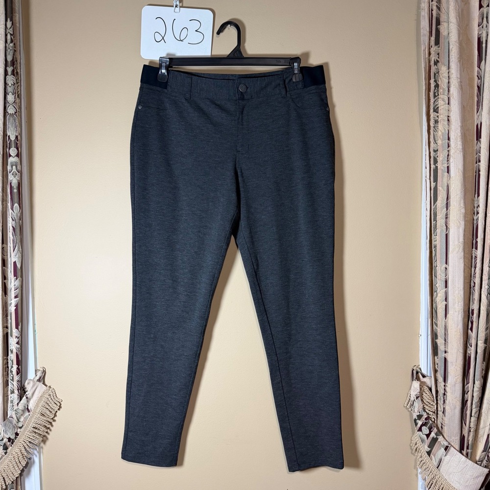 Simply Vera Vera Wang Skinny Pants XL Gray Heather Elastic Waist